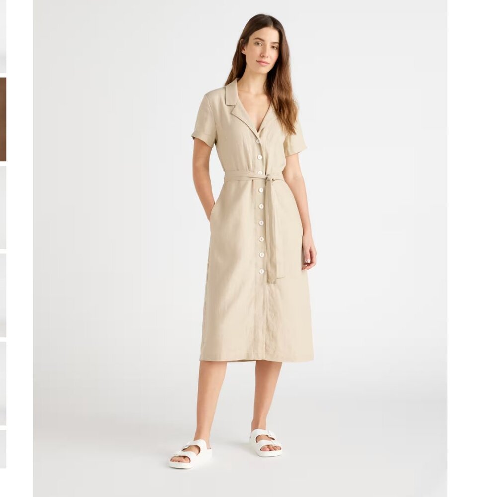 NWOT Quince European Linen dress with pockets!